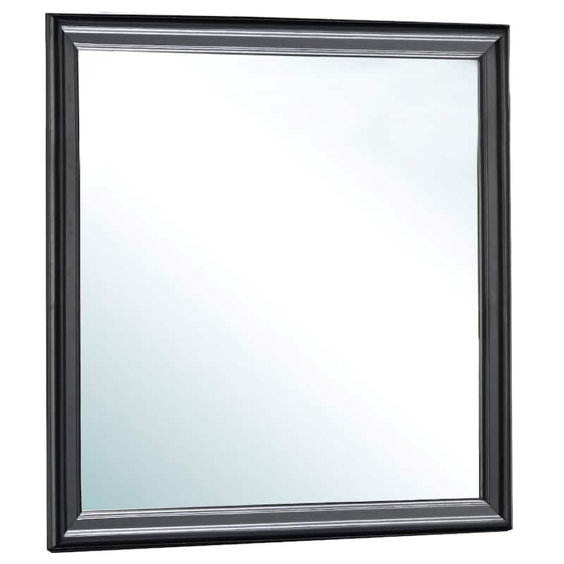 Wooden Framed Square Dresser Wall Mirror - 38" - Black
