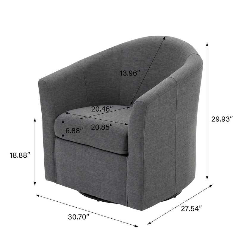 Swivel Accent Chair with Metal Base - 30.7"W x 29.9"H x 27.5"D
