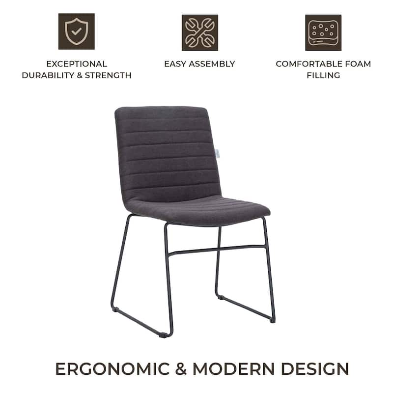 Zylar Modern Leather Guest Chair with Lumbar Support, Stainless Steel Base, High-Density Foam, Floor Protectors, 300 lb Capacity