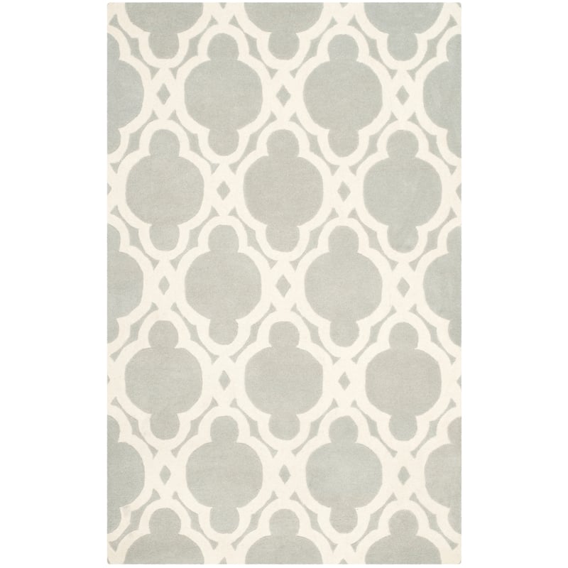 SAFAVIEH Handmade Chatham Naemi Modern Wool Rug - 6' x 9' - Grey/Ivory