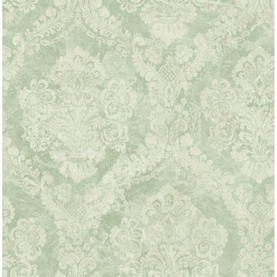 Seabrook Designs Mercer Damask Unpasted Wallpaper