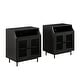 preview thumbnail 15 of 28, Middlebrook Fluted Glass 2 Door USB Nightstand, Set of 2