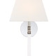 preview thumbnail 4 of 3, Renee 1 Light Polished Nickel Wall Mount - 10'' W x 21.75'' H x 7'' D