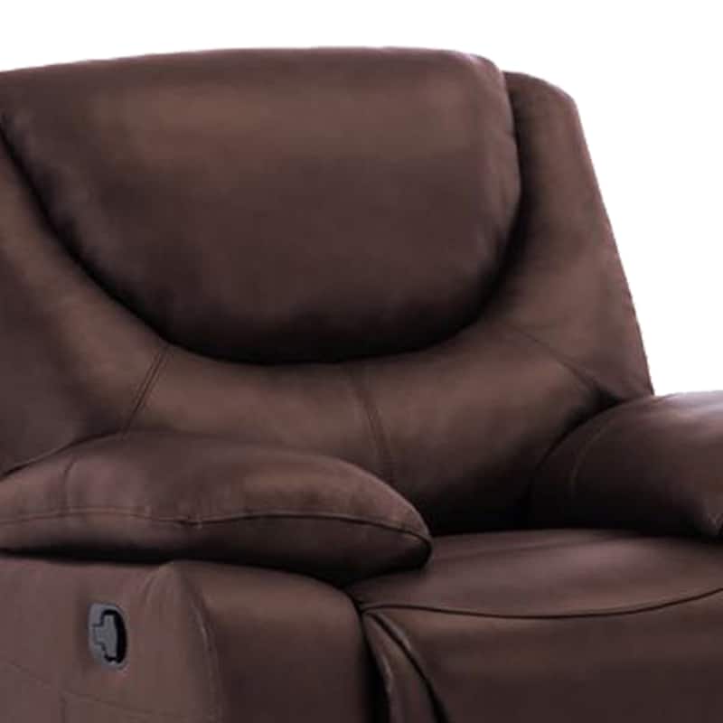 Contemporary Top Grain Leather Upholstered Recliner