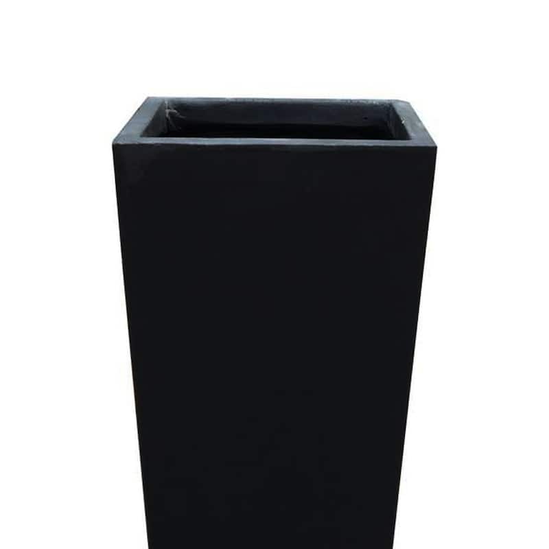 Roakken Black Lightweight Concrete Tapered Rectangle Planter by Havenside Home