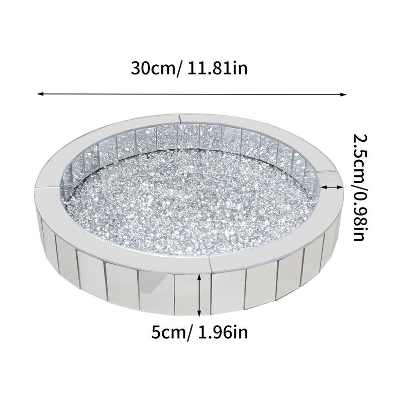 Crush Diamond Mirrored Tray Jewelry Perfume Organizer Bathroom Vanity Tray