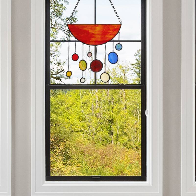 River of Goods 12-Inch Solar System in Tiffany-Style Stained Glass