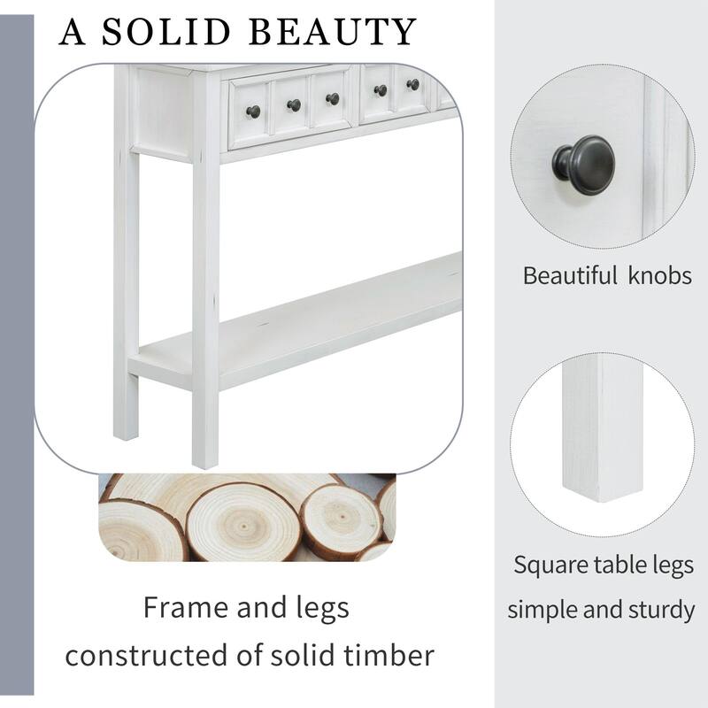 Multi-drawer entry console table