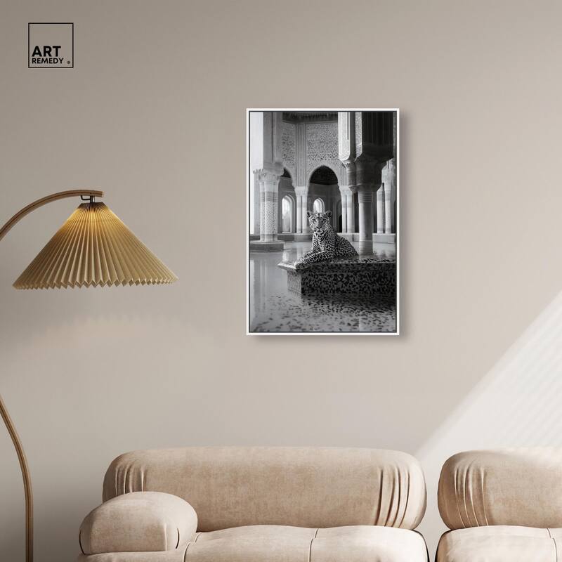 Peaceful Posing Leopard Noir Canvas by Art Remedy