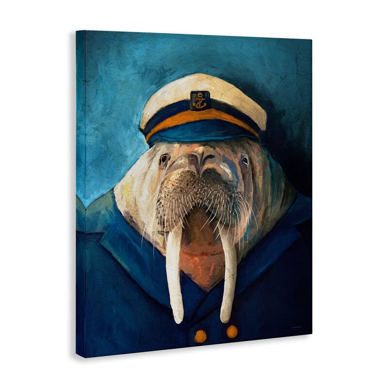 Stupell Sailor Captain Walrus Canvas Wall Art Design By Kamdon Kreations