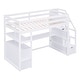 preview thumbnail 22 of 30, Twin Size Loft Bed with Desk, Shelves, Storage Staircase, and 2-Drawers in Grey for Maximized Space Bedroom