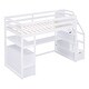 preview thumbnail 6 of 14, Twin Size Loft Bed with Desk, Shelves, Storage Staircase, and 2-Drawers in White for Maximized Space Bedroom