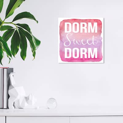 Wynwood Studio Prints Typography and Quotes Dorm Sweet Dorm Pink and Pastel Pink Modern & Contemporary Wall Art Canvas Print