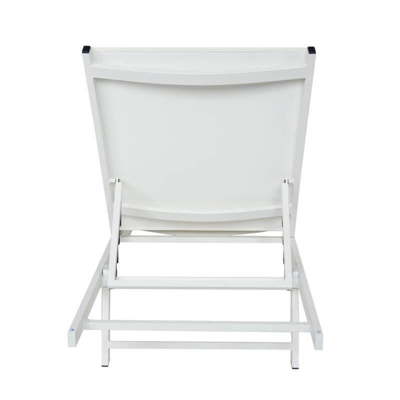 Salton Outdoor Aluminum Mesh-seat Chaise Lounge (Set of 4) by Christopher Knight Home