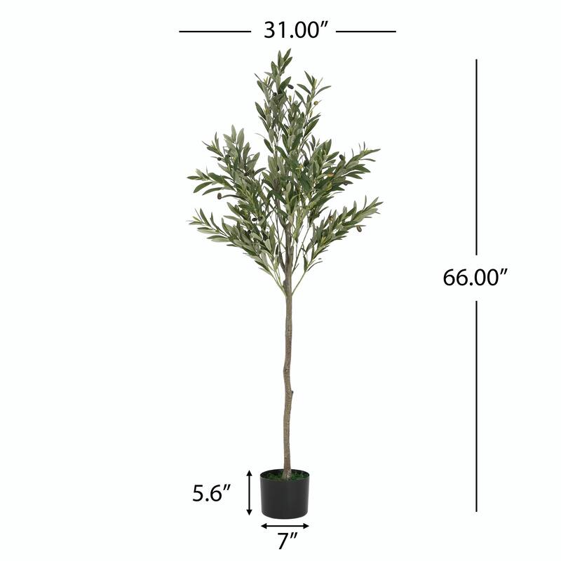 66" Artificial Olive Tree with Decorative Pot