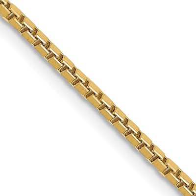 Curata 10k Solid Gold 1.5mm Box Chain Necklace for Men (Lobster)