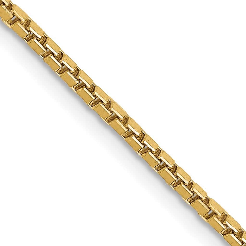 Curata 10k Yellow Gold 9-inch 1.5mm Box Chain Anklet Ankle Bracelet for Women