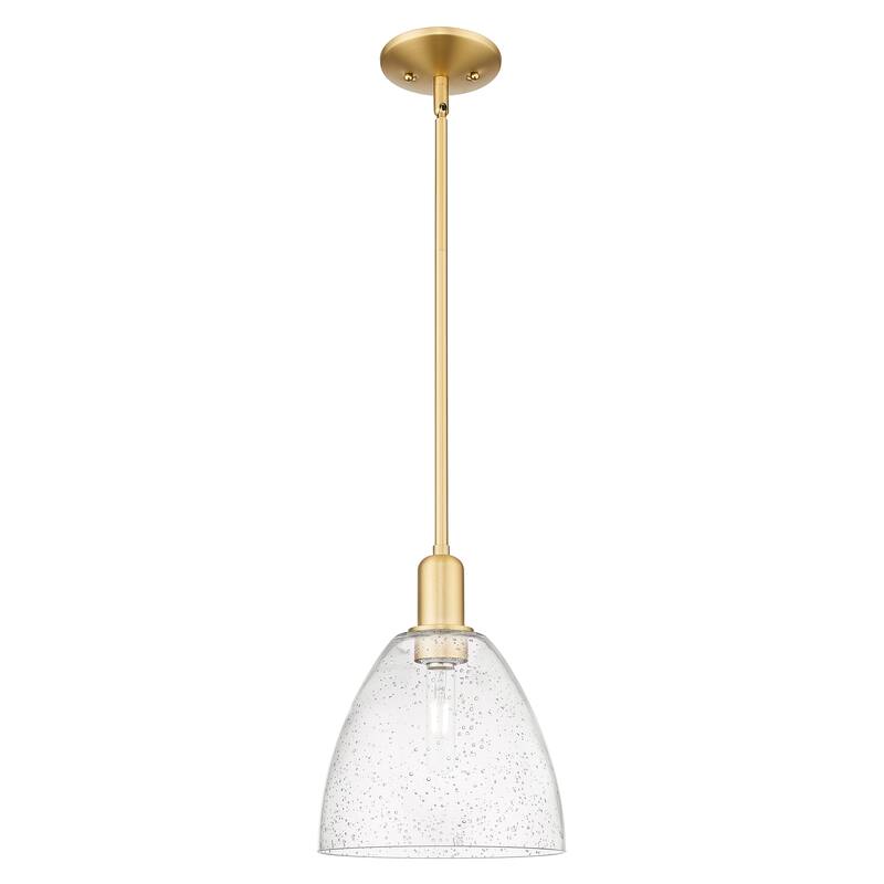 Innovations Lighting Endless Possibilities Arcadia - Bristol - 1 Light 9" Stem Hung Mini Pendant - Satin Gold/Seedy