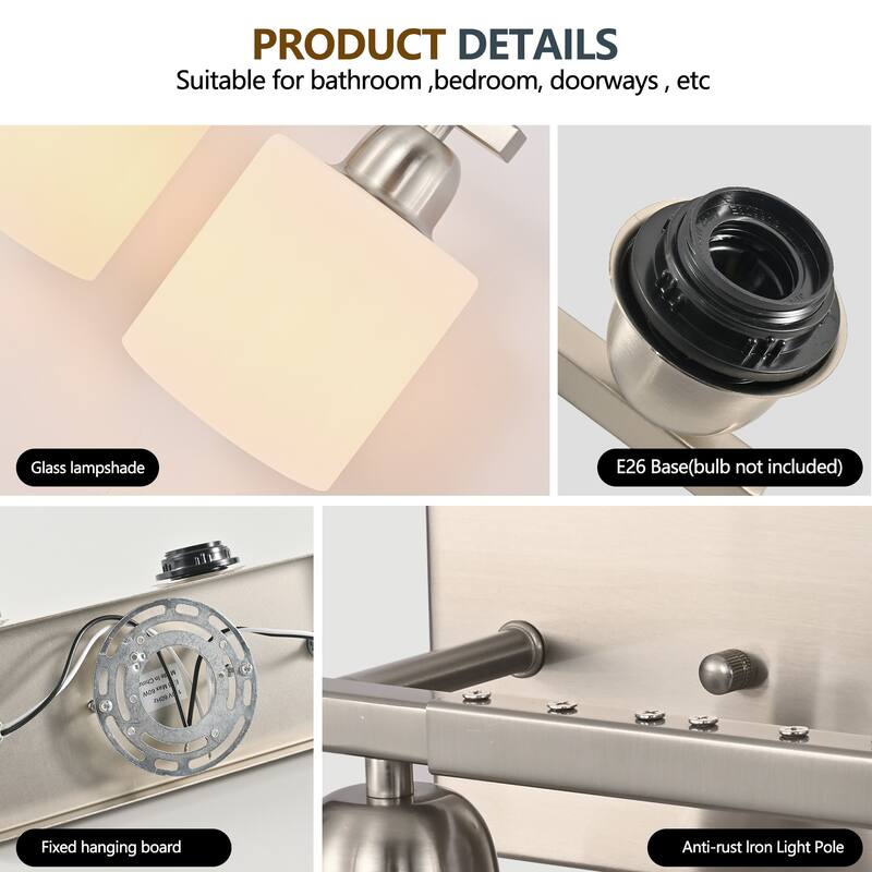 6-Light Brushed Nickel Vanity Light(No Bulbs Included)