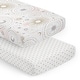 preview thumbnail 1 of 4, Sweet Jojo Designs Blush Pink Gold Star Moon Collection Girl 2 Pack Fitted Crib Sheets Grey Celestial Sky Stars Gray Shabby Chic