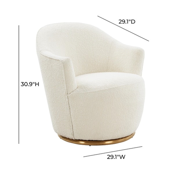 dimension image slide 1 of 3, Skyla Boucle Swivel Chair