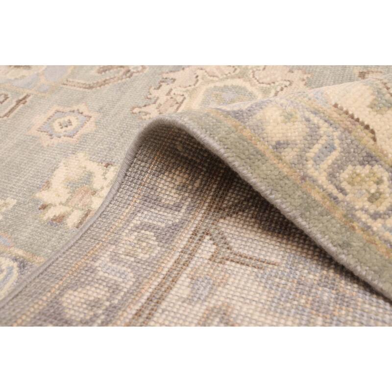 ECARPETGALLERY Hand-knotted Modern Oushak Sage Wool Rug - 8'1 x 10'1