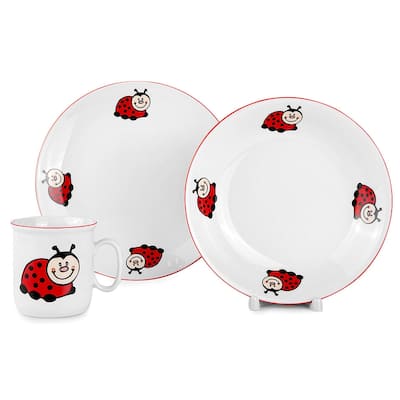 Lady bugs Porcelain Kids Dinnerware Set of 3