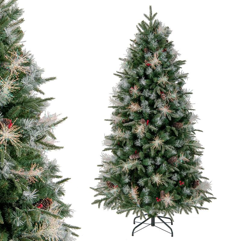 Costway 5/6/7 FT Artificial Christmas Tree with 602/806/1072 Branch - Green - See Details