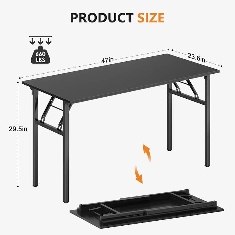 47 inches Folding Table Computer Desk Portable Table Activity Table