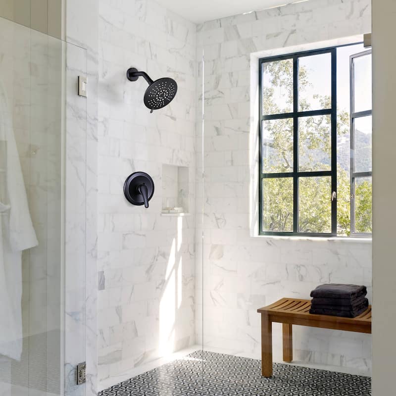 WOWOW Single Handle 5-Spray Shower Faucet with Pressure Balance