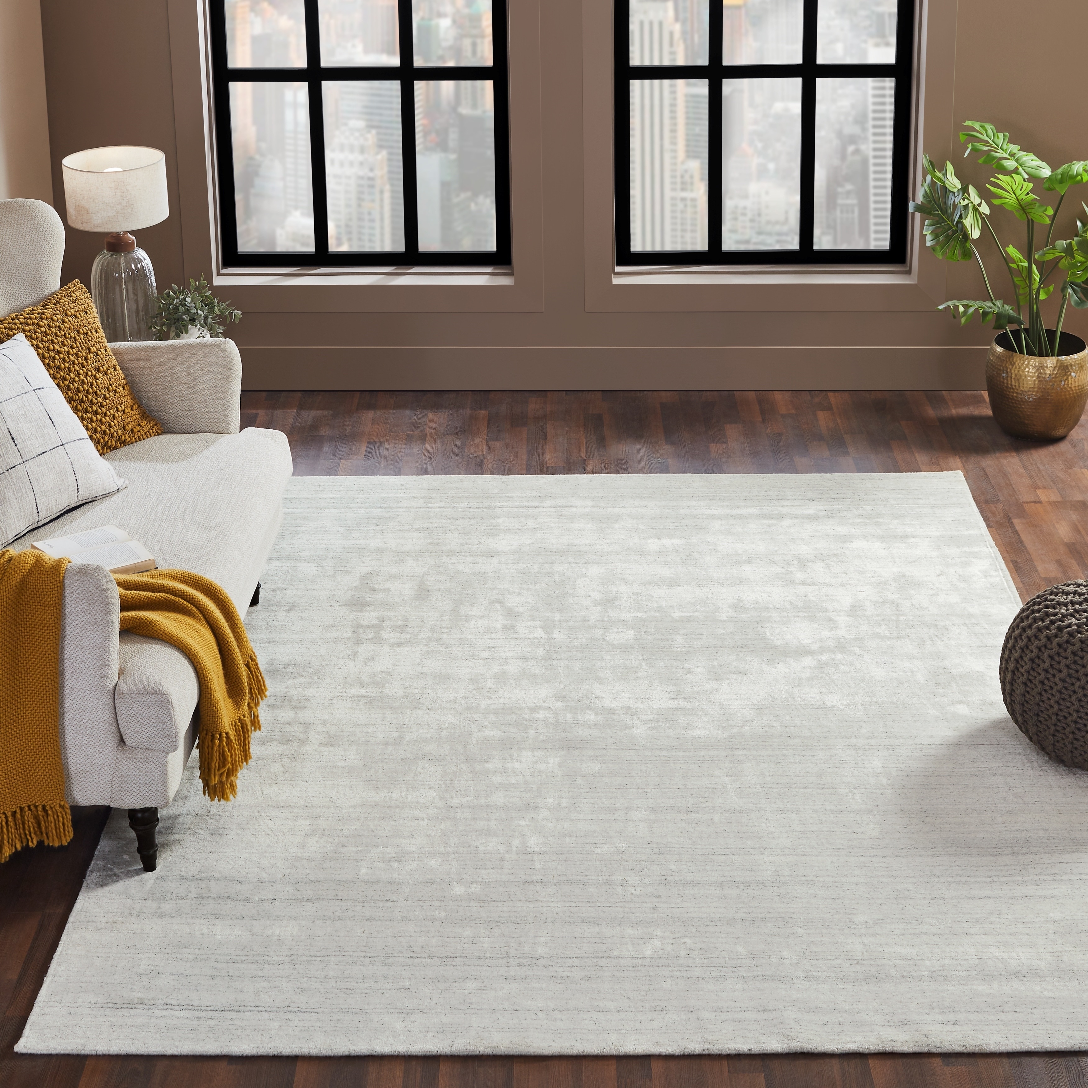KALATY Cream Handmade Area Rug