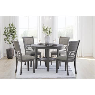 Signature Design by Ashley Langwest Dining Table and 4 Chairs (Set of 5)