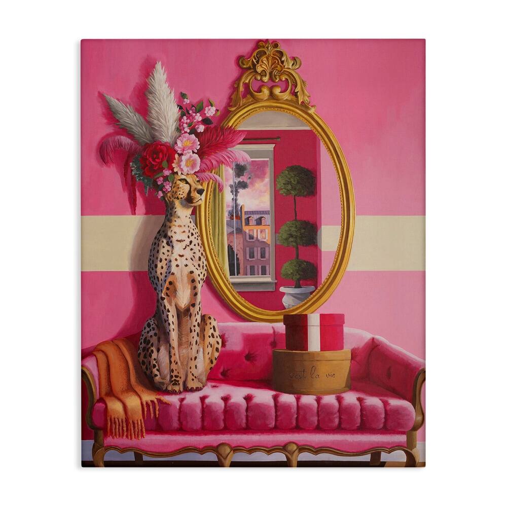 Stupell Sophisticated Leopard on Couch Canvas Wall Art Design By Heather Gauthier