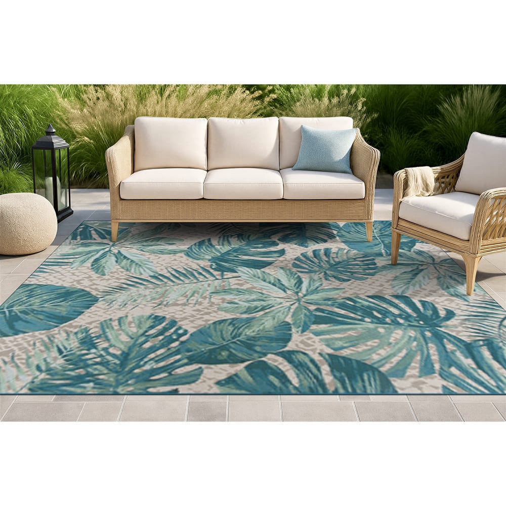 World Rug Gallery Modern Contemporary Geometric Indoor/Outdoor Area Rug