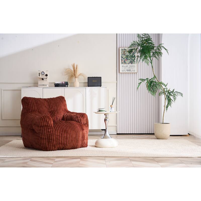 Soft Fluffy Corduroy Fabric Bean Bag Chair Filled With Memory Sponge