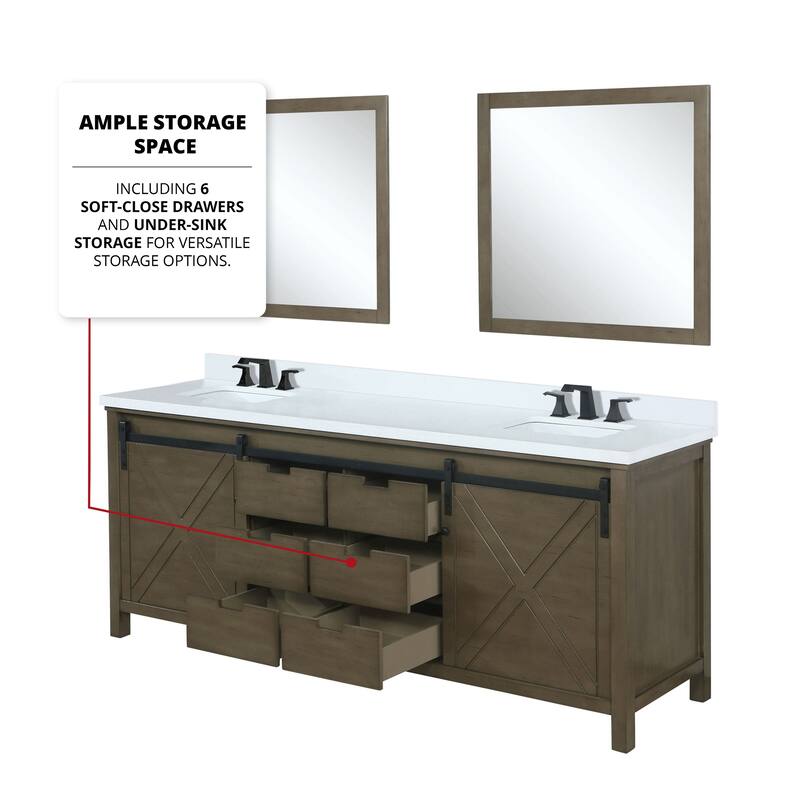 Marsyas Bath Vanity and White Quartz Countertop