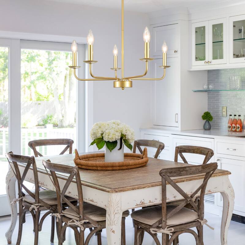5-Light 24.04 in. Classic Chandelier for Kitchen Living Room