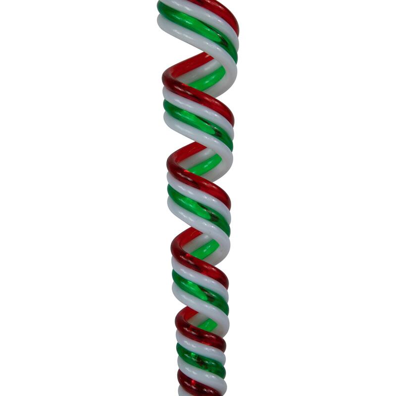 Pack of 4 Red, White and Green Candy Curls Christmas Ornaments 7"