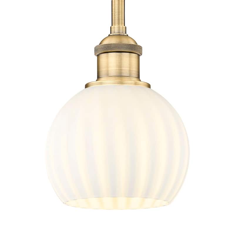 Innovations Lighting 616-1S 8 6 White Venetian Pendant White Venetian - Brushed Brass