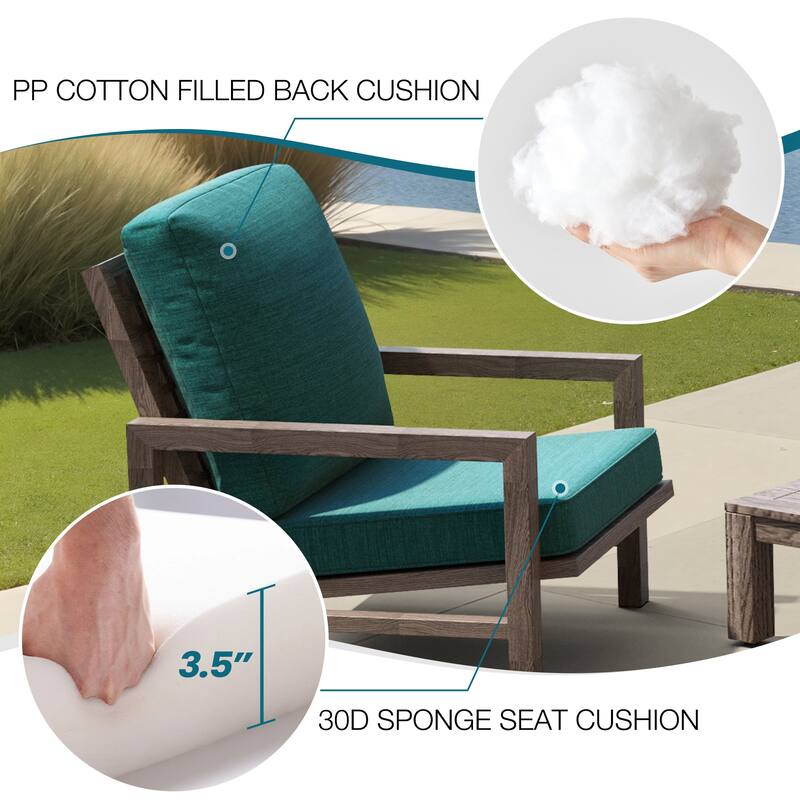 22''D x 21''W x 3.5''T Patio Fabric Outdoor Seat Cushions Set (Seat & Back)
