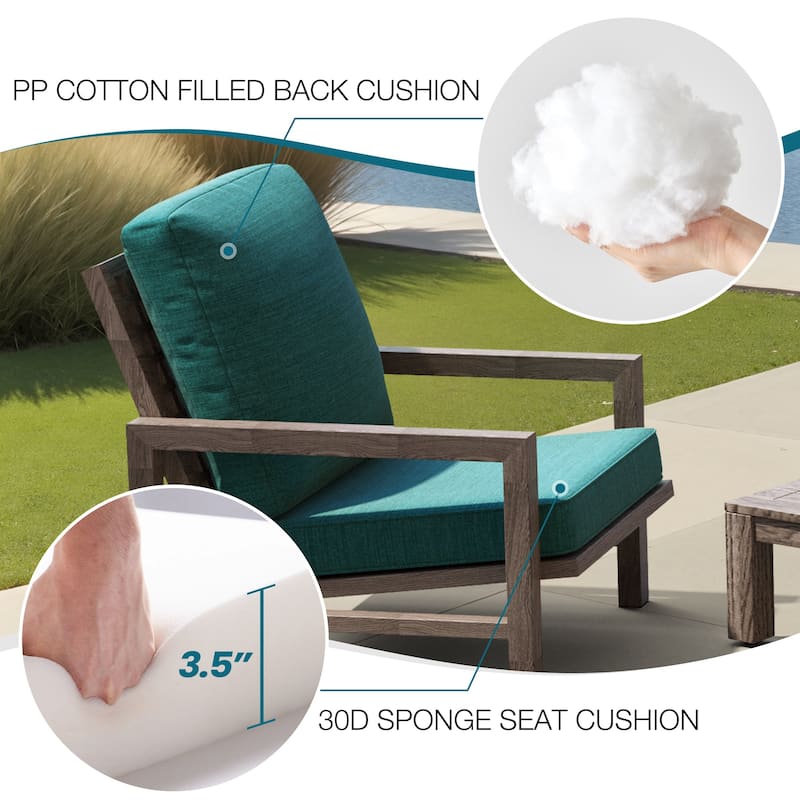 22 x 21 in Patio Premium fabric Outdoor Seat Cushions Set (Seat & Back)