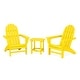preview thumbnail 16 of 14, POLYWOOD Vineyard 3-Piece Adirondack Set with South Beach 18-inch Side Table Lemon