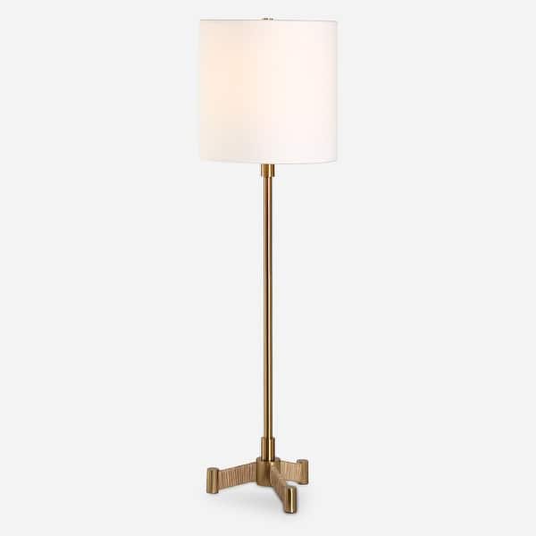 slide 2 of 7, Uttermost Lautoka Brass Buffet Lamp - 36" H X 10" W X 10" D