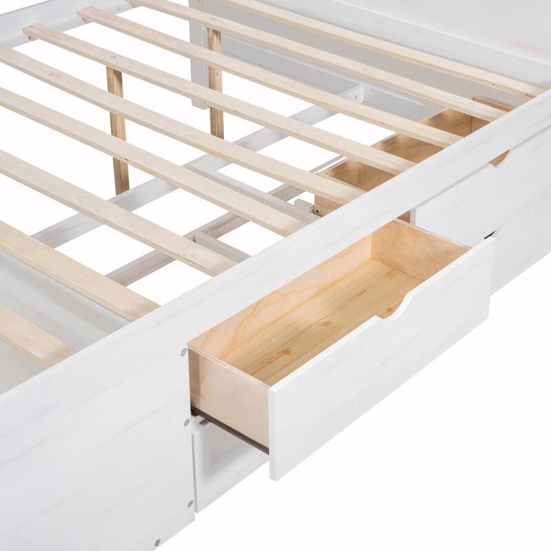 Daybed with Storage Drawers and Shelves