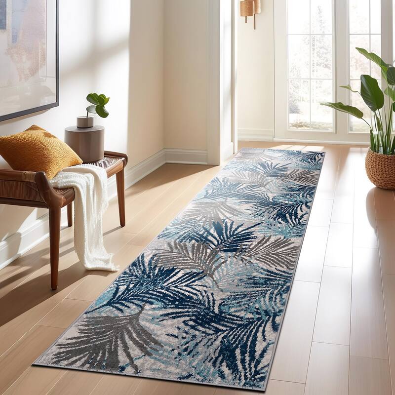 World Rug Gallery Edinburgh Floral Leaves Area Rug