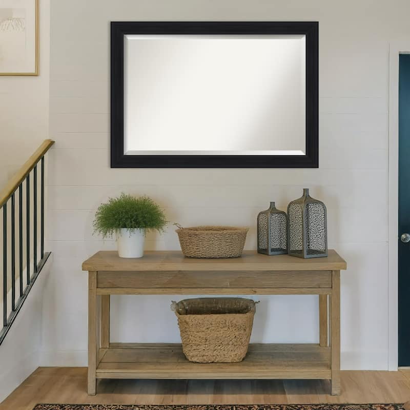 Abbey Black Beveled Framed Wall Mirror - Abbey Black