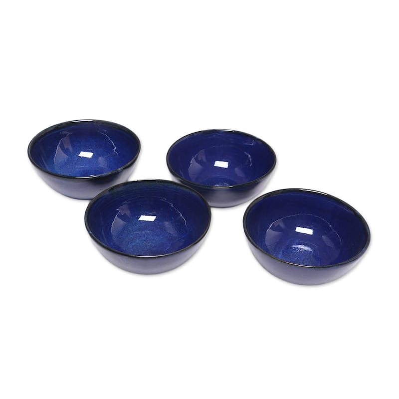 Handmade Blue Delicious Ceramic dessert bowls (Indonesia)