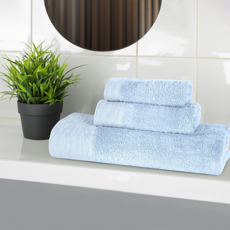 Superior Sierra Rayon From Bamboo Cotton Blend 3 Piece Bathroom Towel Set