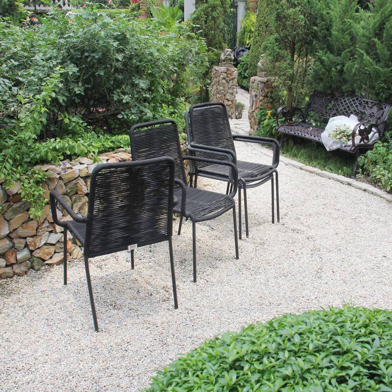 M4H Palaio Set of 4 Outdoor Rope Dining Arm Chair