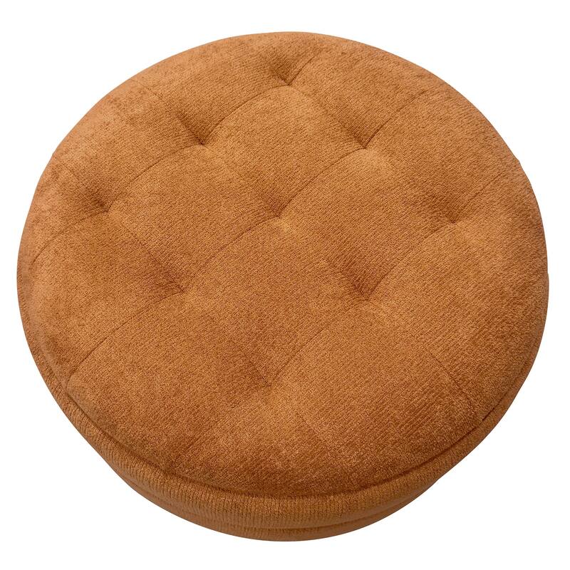 Modern Fabric Round Storage Ottoman